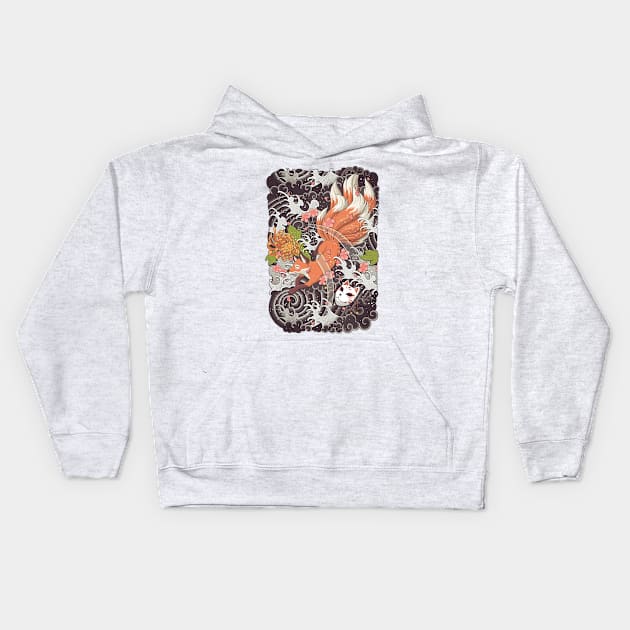 Nine Tailed Fox Kids Hoodie by Prajoedi